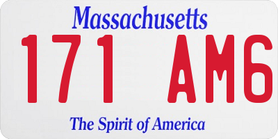 MA license plate 171AM6