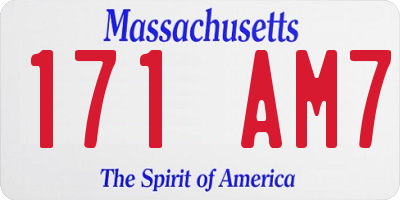 MA license plate 171AM7