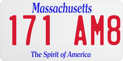 MA license plate 171AM8