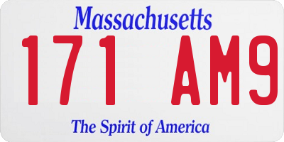 MA license plate 171AM9