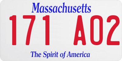 MA license plate 171AO2