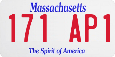 MA license plate 171AP1