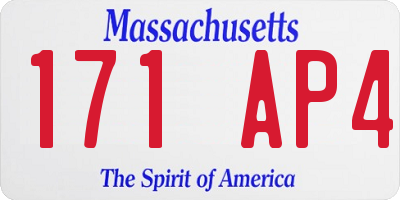 MA license plate 171AP4