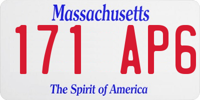MA license plate 171AP6