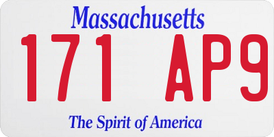 MA license plate 171AP9