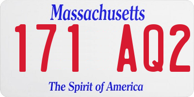 MA license plate 171AQ2