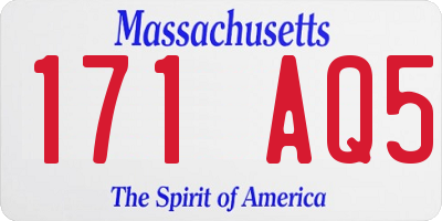 MA license plate 171AQ5