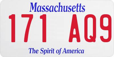 MA license plate 171AQ9