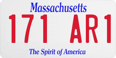 MA license plate 171AR1