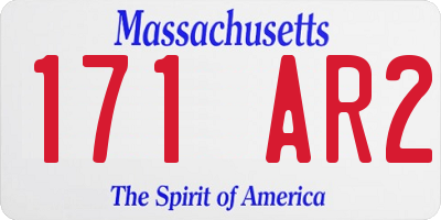MA license plate 171AR2