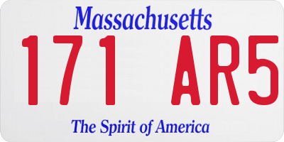 MA license plate 171AR5