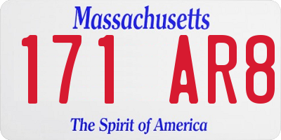MA license plate 171AR8
