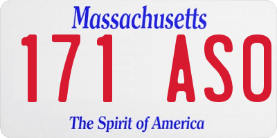 MA license plate 171AS0