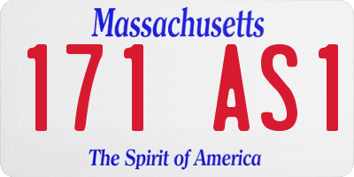 MA license plate 171AS1