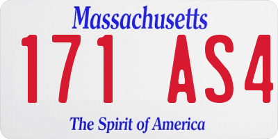 MA license plate 171AS4