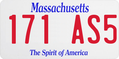 MA license plate 171AS5