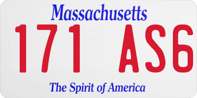 MA license plate 171AS6
