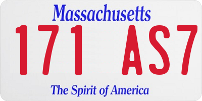 MA license plate 171AS7
