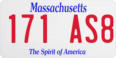 MA license plate 171AS8