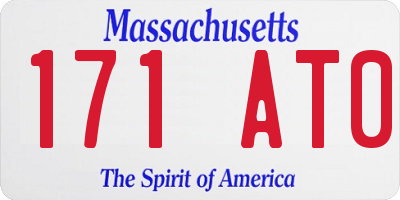 MA license plate 171AT0