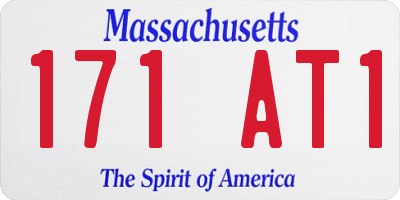 MA license plate 171AT1