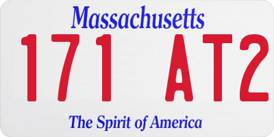 MA license plate 171AT2