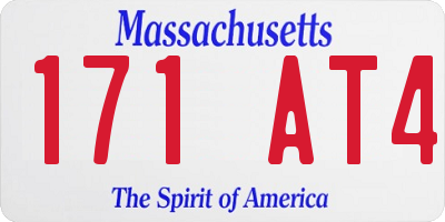 MA license plate 171AT4