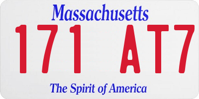 MA license plate 171AT7