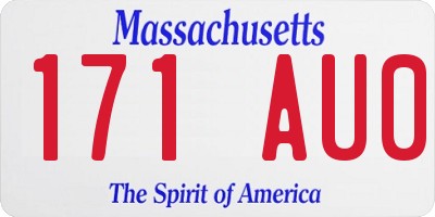 MA license plate 171AU0