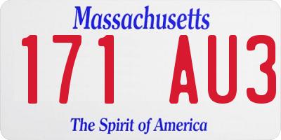 MA license plate 171AU3