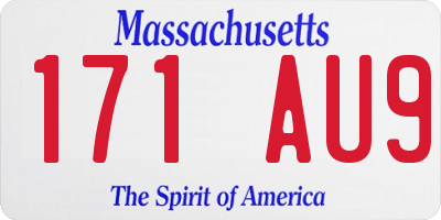 MA license plate 171AU9