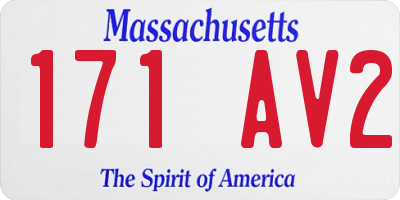 MA license plate 171AV2