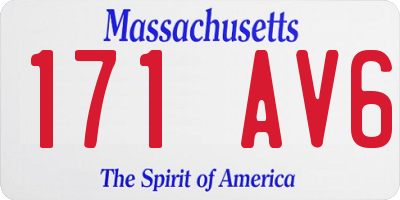MA license plate 171AV6