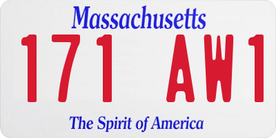 MA license plate 171AW1