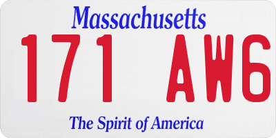 MA license plate 171AW6