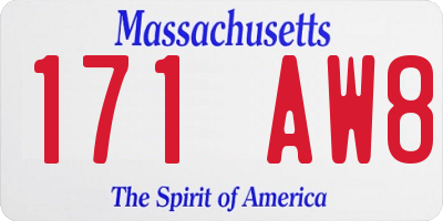 MA license plate 171AW8