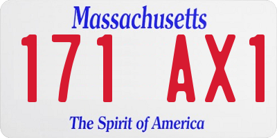 MA license plate 171AX1