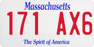 MA license plate 171AX6