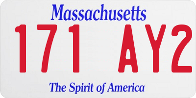 MA license plate 171AY2