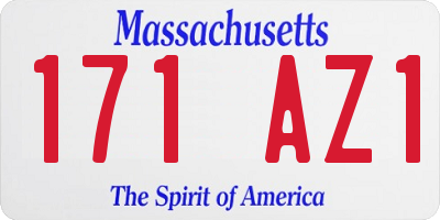 MA license plate 171AZ1