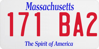 MA license plate 171BA2