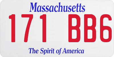 MA license plate 171BB6