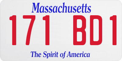 MA license plate 171BD1