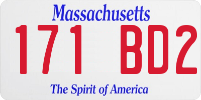 MA license plate 171BD2