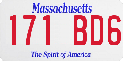 MA license plate 171BD6