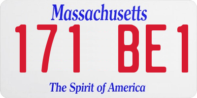 MA license plate 171BE1