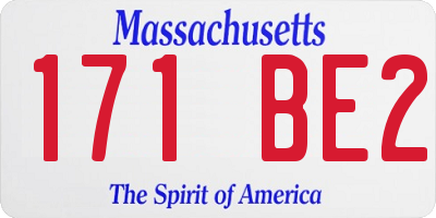 MA license plate 171BE2