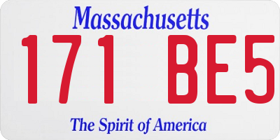 MA license plate 171BE5