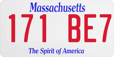 MA license plate 171BE7