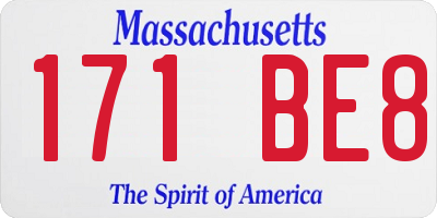 MA license plate 171BE8